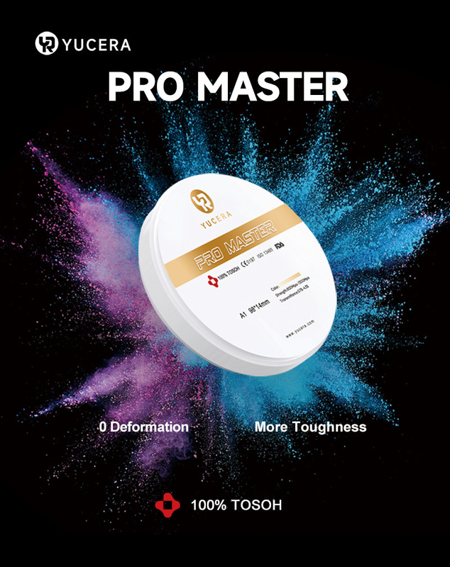 Yucera 4D Pro Master Dental Zirconia Blok 0 Deformasyon 8 Katmanlı Çok Katmanlı Renk
