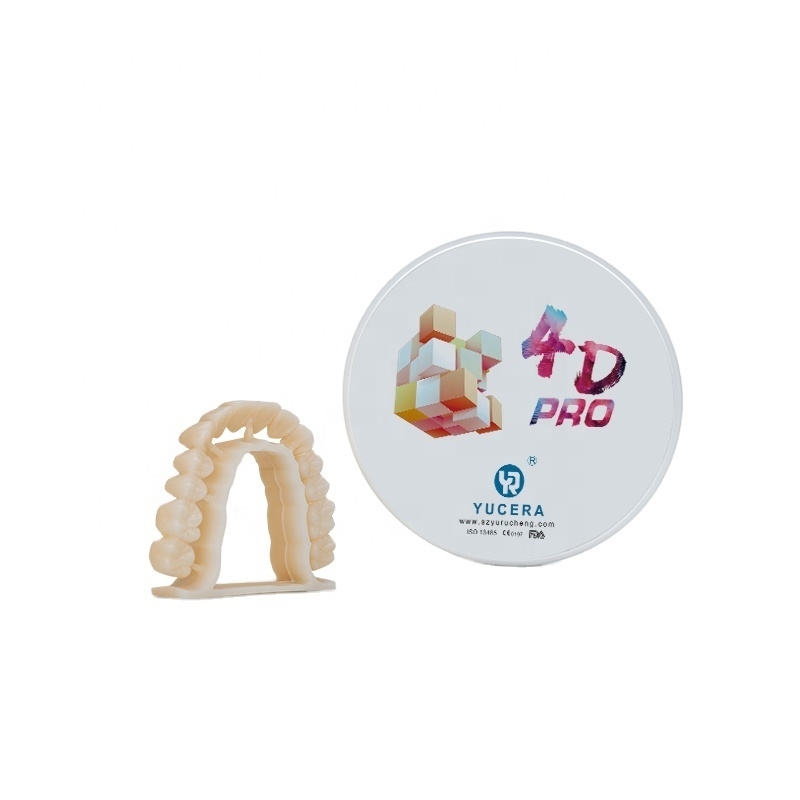 YRC 4D PRO CAD CAM Diş Fırlatma için Çok Katmanlı Zirkonya Blokları A2-D4 BL1-BL4