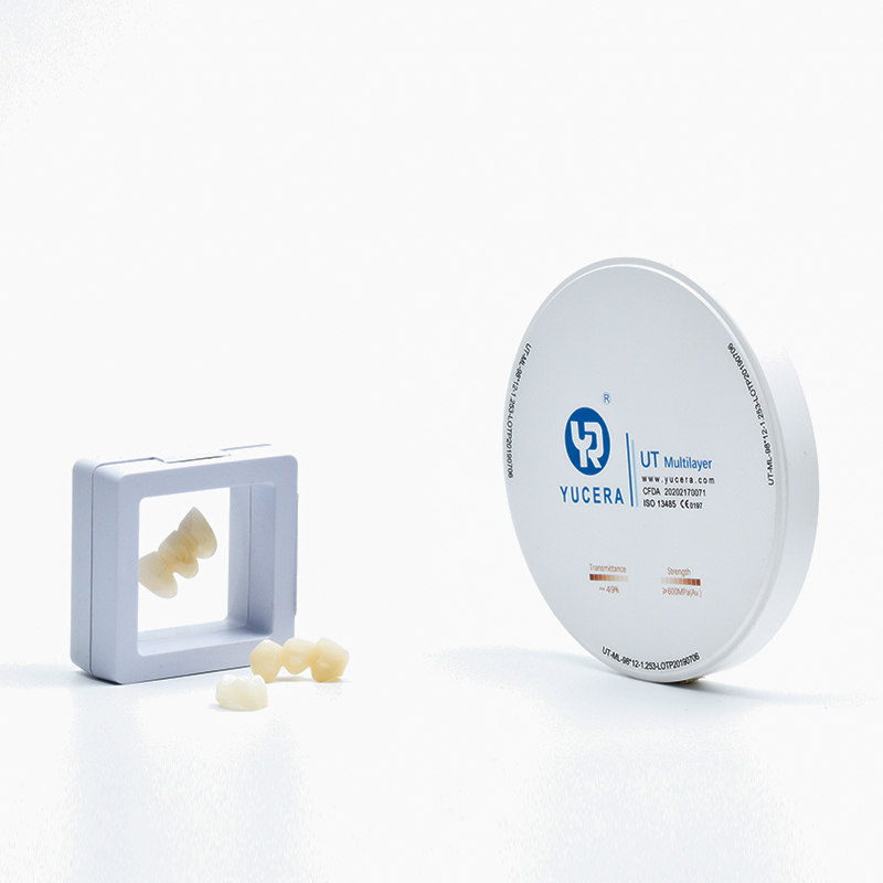 Yucera UT-Multilayer High Translucency Zirconia Block - 98mm Dental Disc (600MPa, 49% Light Tranmittance)