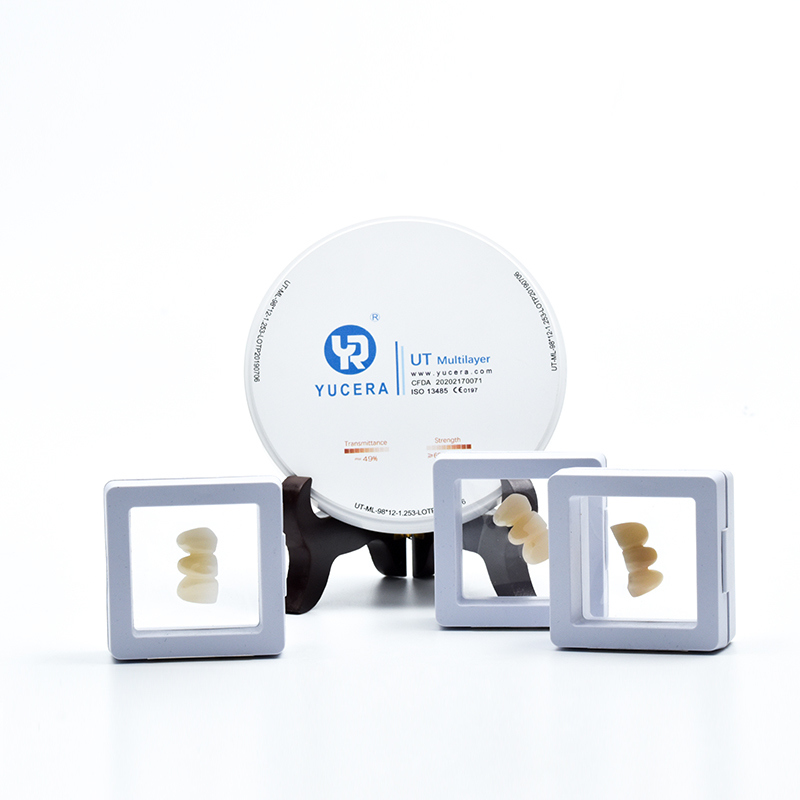 Yucera UT-Multilayer High Translucency Zirconia Block - 98mm Dental Disc (600MPa, 49% Light Tranmittance)