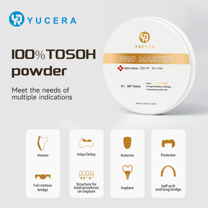 Yucera Pro Master AG Dental Zirconia Blocks Unmatched Precision for Dental Restorations