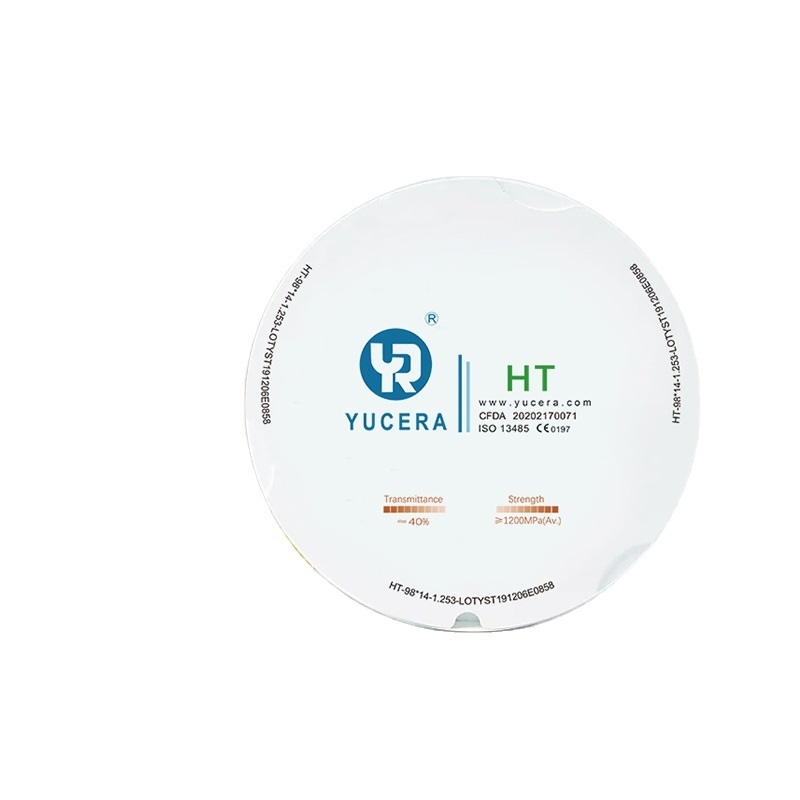 YUCERA HT 98mm/open Dental Zirconia Blocks Zirconia Blank Zirconia Ceramic Shenzhen Ce White UT Dental Amalgam Capsule Price 40%