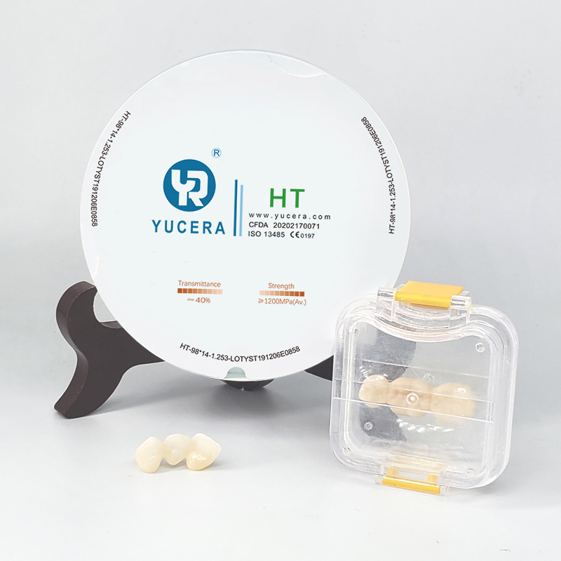 YUCERA 95mm HT High Translucent Cad Cam Dental Materials Manufacturer Dental Lab Consumables Zirconia Block Factory Price