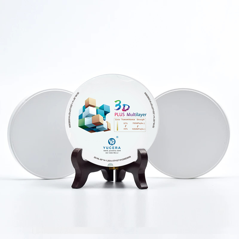 95mm System Yucera 6 Layers 3D Pro Multilayer Zirconia Blank Cad Cam Crown Teeth Ceramic Disc Blank Dental Zirconia Block