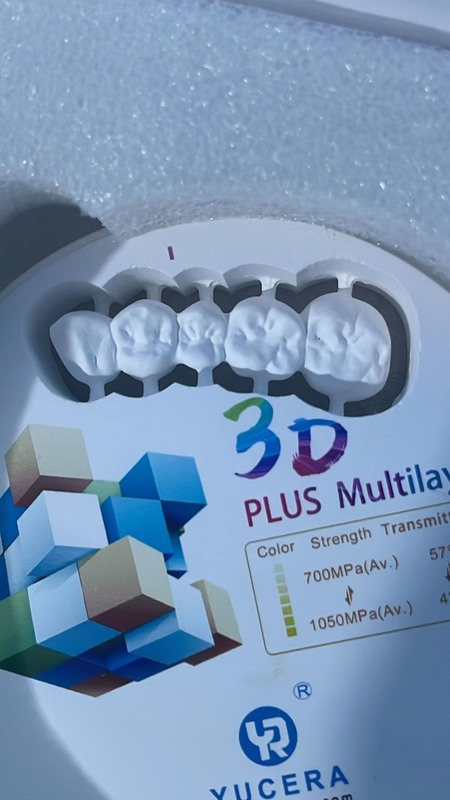3D Plus Multilayer 43% -57% 6 Layers 3D Zirconia Dental Block Disc for CAD CAM 95mm System