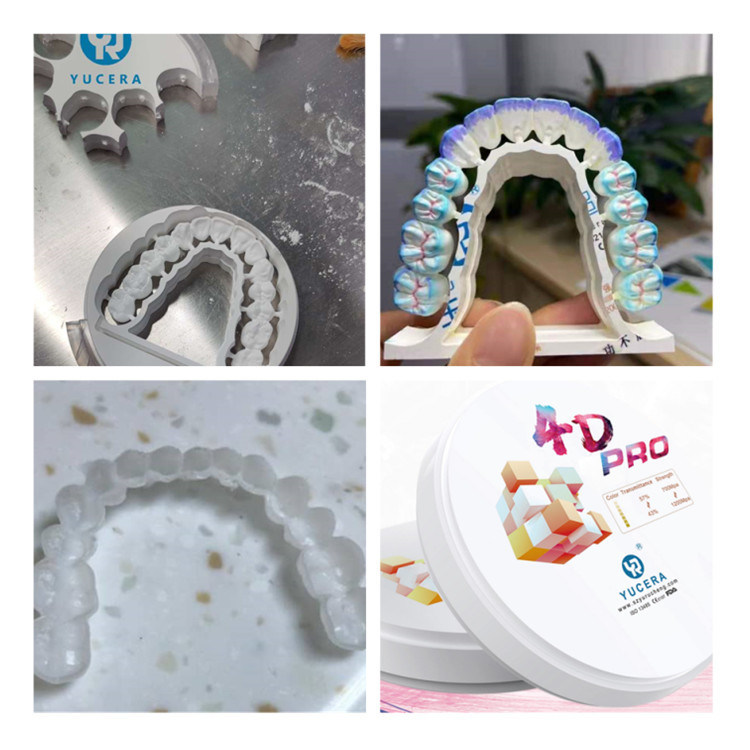Yucera 4D-Pro Multilayer Zirconia 95 mm System Crowns Dental CAD CAM Zirconia Block