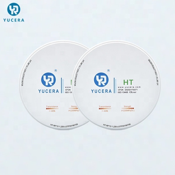 YUCERA 98mm HT High Translucent Cad Cam Dental Materials Manufacturer Dental Lab Consumables Zirconia Block Factory Price