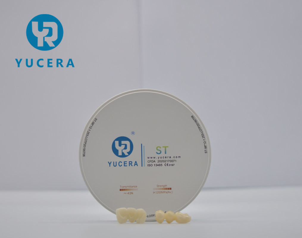 YUCERA  ST White Zirconia Block Super Translucent Dental Ceramic Zirconia Block for Denture Crowns and Bridges