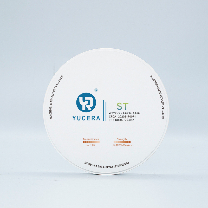 YUCERA  ST White High Strength Dental Lab Zirconia Blocks 43% High Translucent Zirconia Disc