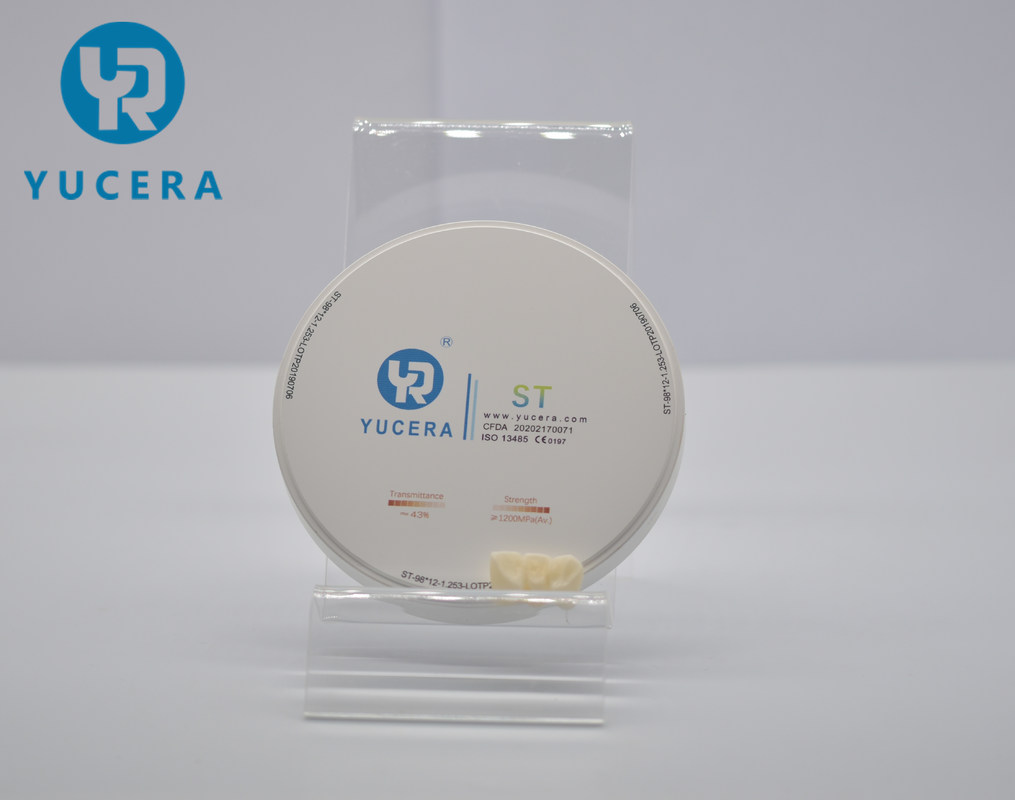 YUCERA  ST White High Strength Dental Lab Zirconia Blocks 43% High Translucent Zirconia Disc