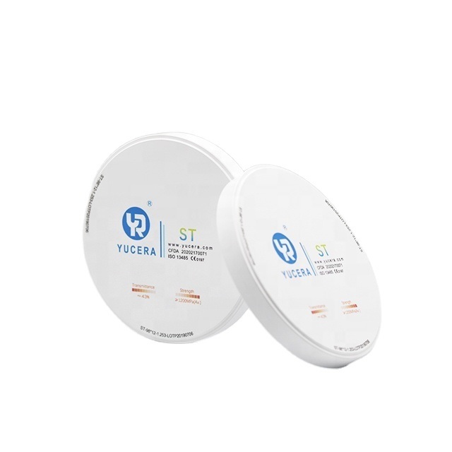 YUCERA  ST White High Strength Dental Lab Zirconia Blocks 43% High Translucent Zirconia Disc