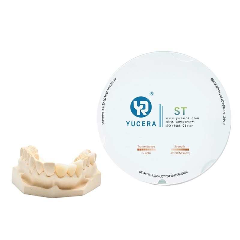 YUCERA  ST White High Strength Dental Lab Zirconia Blocks 43% High Translucent Zirconia Disc