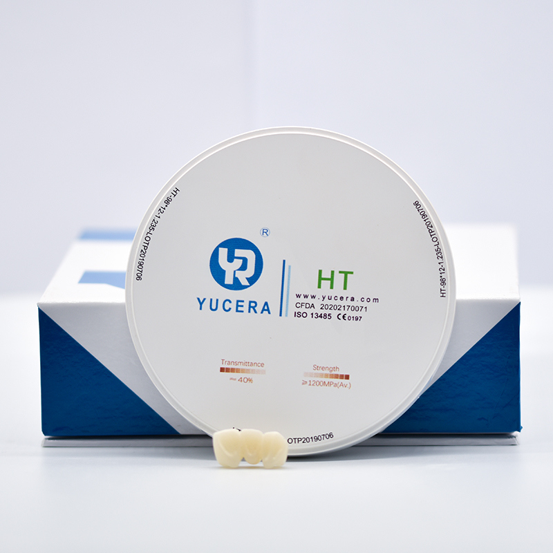 YUCERA 98mm HT High Translucent Cad Cam Dental Materials Manufacturer Dental Lab Consumables Zirconia Block Factory Price