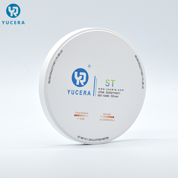 High Quality Manufacturers Yucera ST White Dental Zirconia Blocks and Discs for Dental Lab