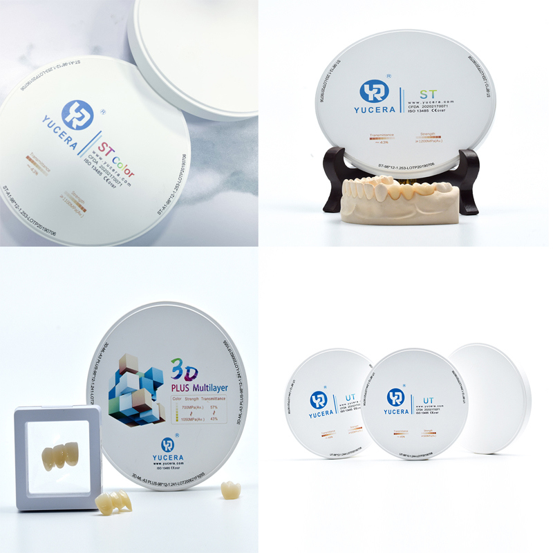 High Quality Manufacturers Yucera ST White Dental Zirconia Blocks and Discs for Dental Lab
