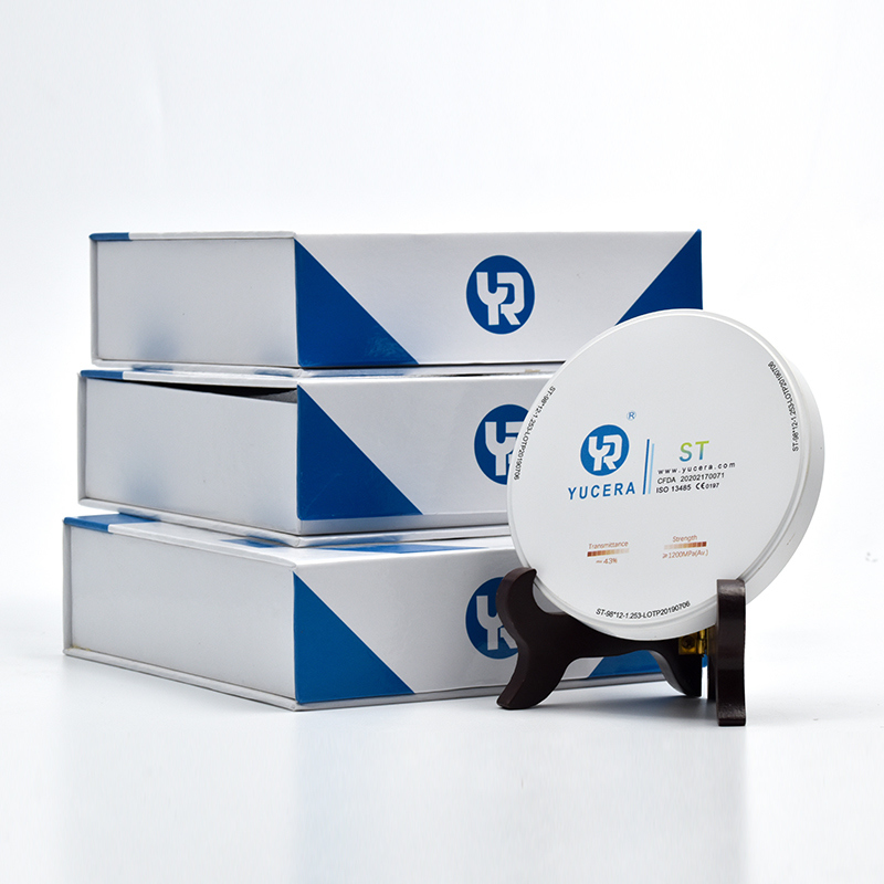 Yucera Fabrika Fiyatı Diş Süper Saydam ST 98mm 95mm Beyaz Blok Seramik Disk Cad Cam Sistemi 5 eksenli Freze Makinesi için