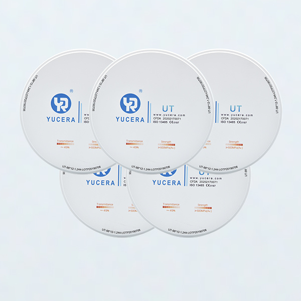 Yucera Fabrika Fiyatı Diş Süper Saydam ST 98mm 95mm Beyaz Blok Seramik Disk Cad Cam Sistemi 5 eksenli Freze Makinesi için