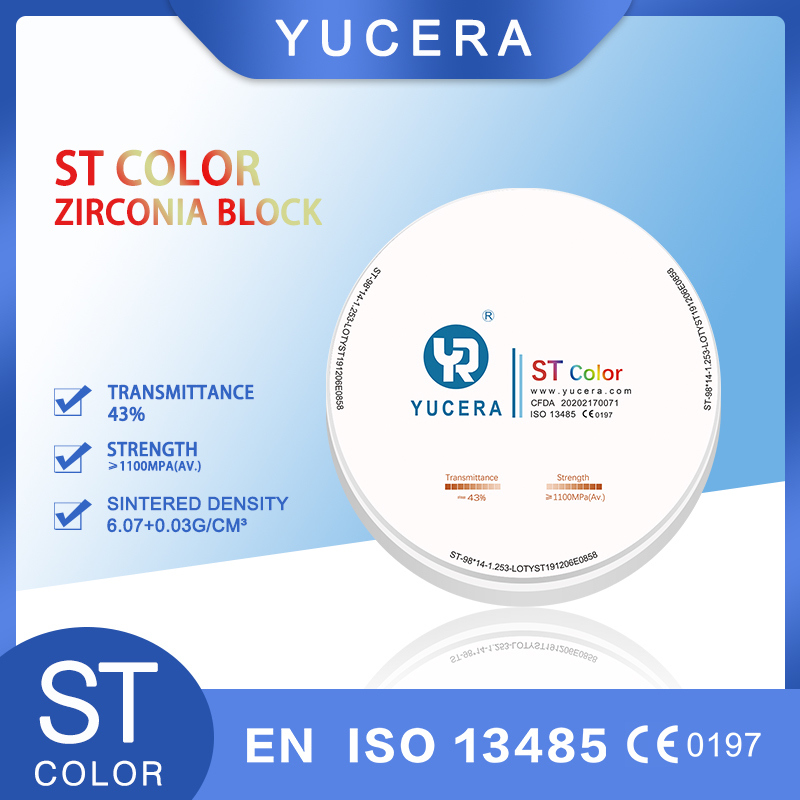 Cad Cam Ceramic Blocks Zirconia Dental Laboratory for Porcelain False Teeth Preshaded Zirconia Block in ST Color