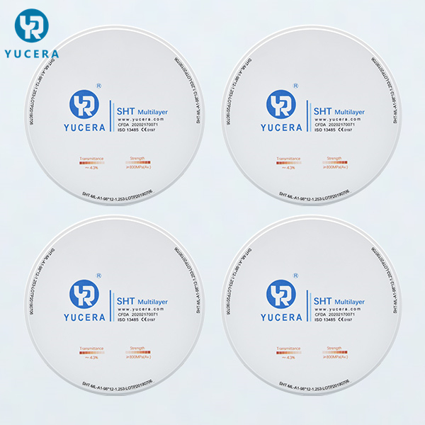 SHT Multilayer  Zirocina Block for Odontologia  YUCERA Dental Material Yucera Multilayer Zirconia Blocks Dental Zirconia Disc