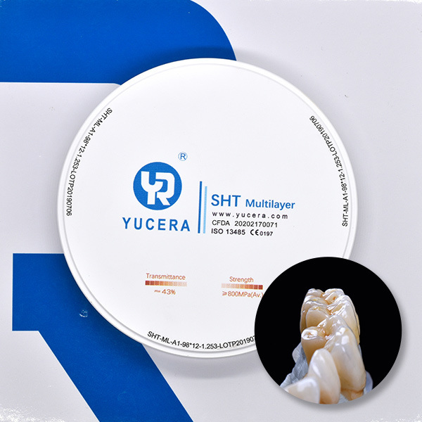 SHT Multilayer  Zirocina Block for Odontologia  YUCERA Dental Material Yucera Multilayer Zirconia Blocks Dental Zirconia Disc