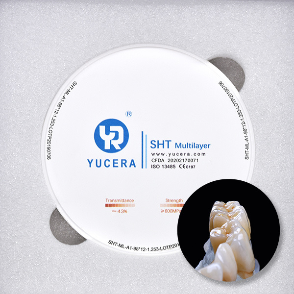 Super-High Translucency Multilayer Zirconia Dental Disc for Anterior and Crown Dental Zirconia Color Zirconia Multilayer