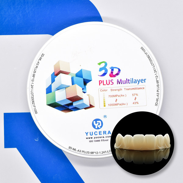 3D Plus Multilayer Dental Zirconia Blocks YUCERA the Best Dental Zirconia Discs Materials for CAD/CAM System Lab