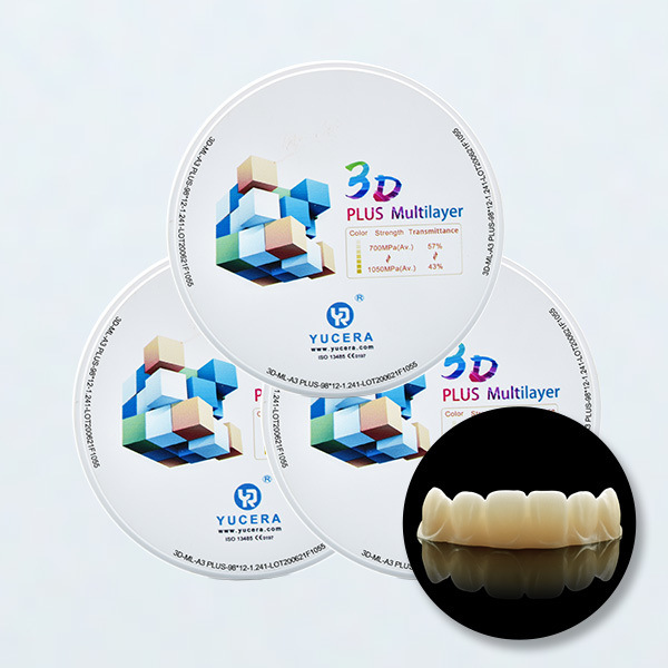 Yucera 3D Multilayer Zirconium Blank CAD CAM Ceramic Zirconia Block Dental Materials for Zirconia Disc