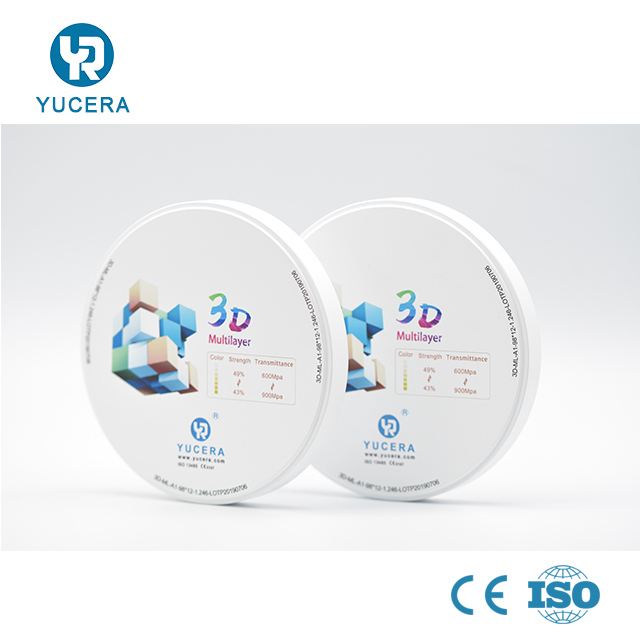 Dental Lab Cad Cam Materials Zirconia Blocks  3D Multilayer Pre Shaded Zirconia Dental Block for Open System Milling Machine