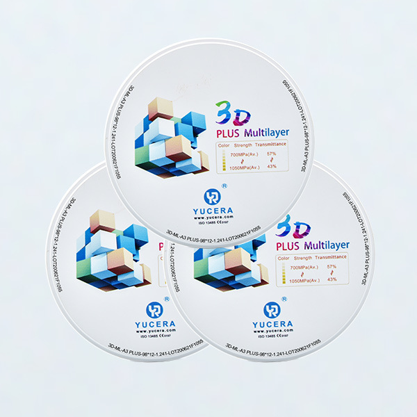 43% -57% 6 Layers 3D Plus Multi-layer Zirconia Dental Block / Zirconia Blank Disc for CAD CAM Opening System with CE and ISO