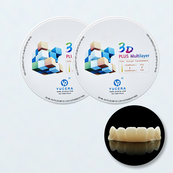 Yucera 3D Plus Multilayer 98 12mm Open System Dental Zirconia Blocks CADCAM Dental Ceramic Block