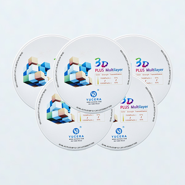 Yucera 3D Plus Multilayer 98 12mm Open System Dental Zirconia Blocks CADCAM Dental Ceramic Block