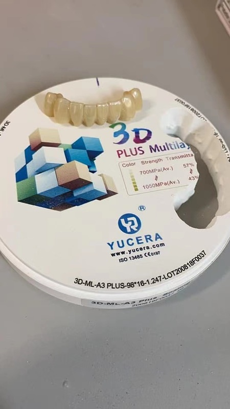 43% -57% 6 Layers 3D Plus Multi-layer Zirconia Dental Block / Zirconia Blank Disc for CAD CAM Opening System with CE and ISO