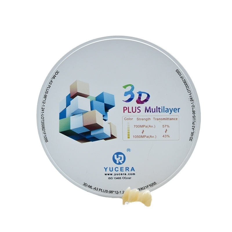The Best Selling Dental Zirconia Disc 3D Plus Multilayer Preshaded Zirconium Blank for False Teeth