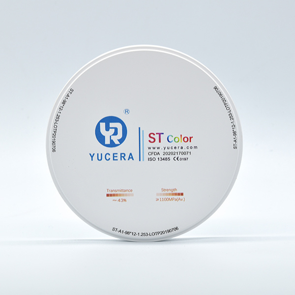 Yucera 98mm Open Precolored ST Color 16 Color Dental Zirconia Block for Dental CAD CAM Milling  Zirconia Blanks 43% Translucency