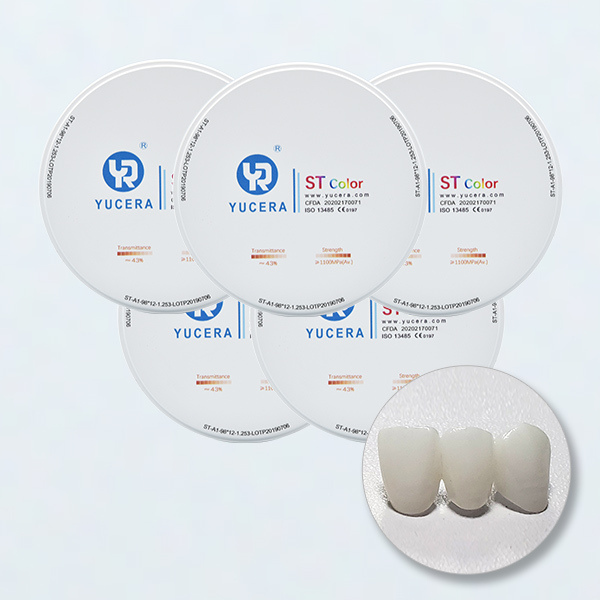 YUCERA  ST Color Zirconia Block  Used by Dental Laboratories to Create Strong and Translucent Crowns and Bridges