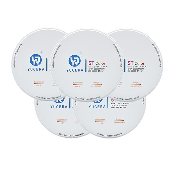YUCERA  ST Color Zirconia Block 95mm Dental Lab Materials ST Colored Zirconia Disc Cad Cam Dental Zirconia Block