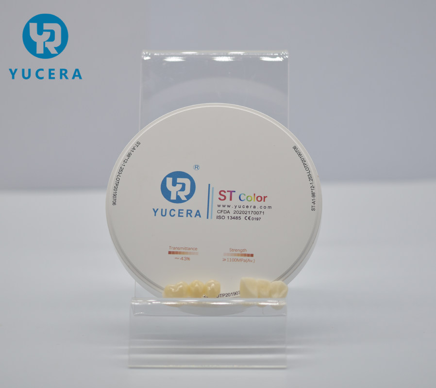 Yucera ST Color Preshaded Zirconia Blocks  Zirconium Material Cadcam Milling Ceramic Disc Super Translucent Dental Zirconia Cera