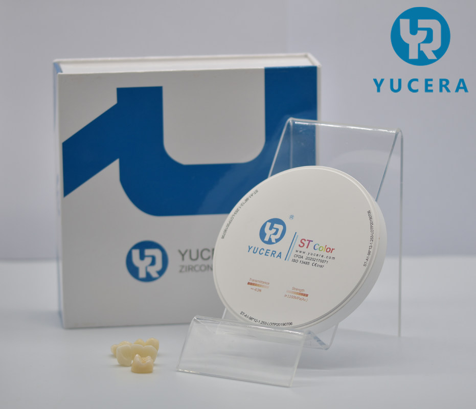 Yucera ST Color Preshaded Zirconia Blocks  Zirconium Material Cadcam Milling Ceramic Disc Super Translucent Dental Zirconia Cera