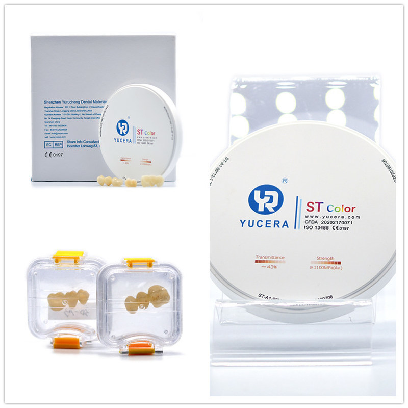 Yucera Dental Ceramic Cad Cam ST Color Zirconia Block Open System 98mm with CE and ISO