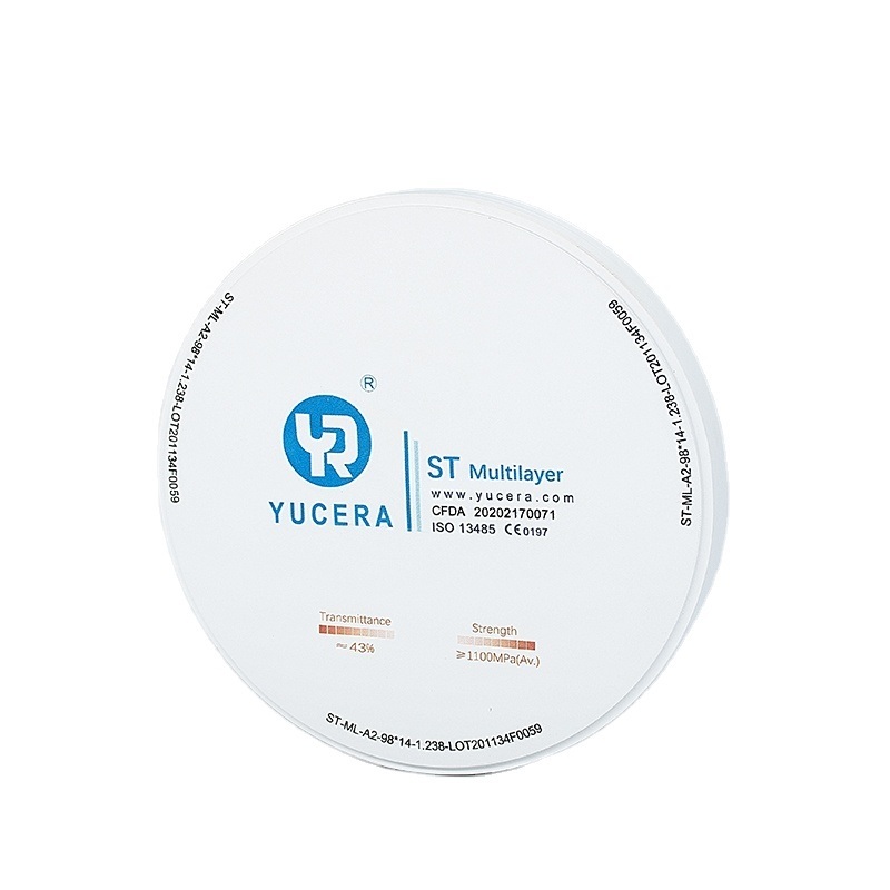 YUCERA  ST Multilayer  Zirconia Block Yucera Lab Laboratory  ST CAD CAM 98 95 AG  Multilayer Transparency Dental Zirconia Block