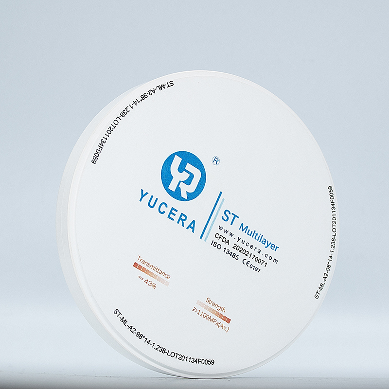 YUCERA  ST Multilayer  Zirconia Block Yucera Lab Laboratory  ST CAD CAM 98 95 AG  Multilayer Transparency Dental Zirconia Block
