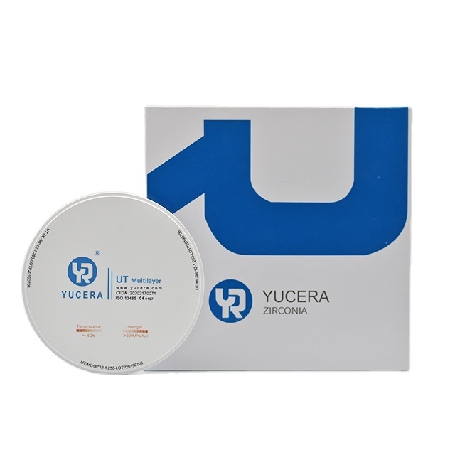 YUCERA Customized Dental Cad Cam Laboratory UT Multilayer Zirconia Block Approved Dental Material