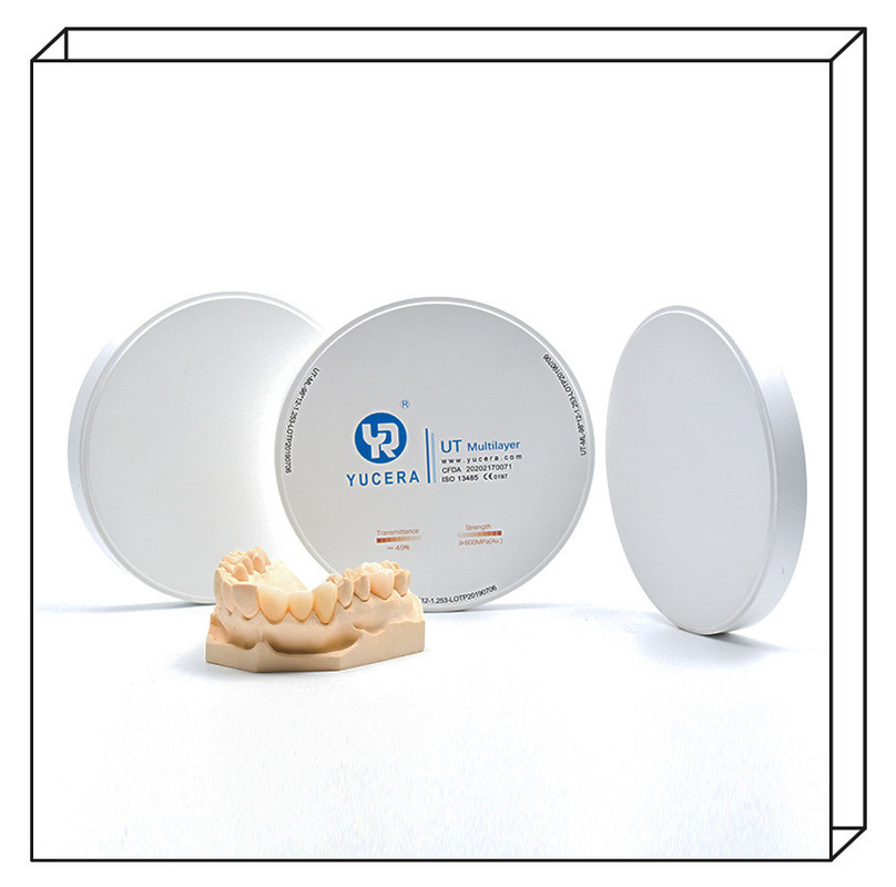 YUCERA Customized Dental Cad Cam Laboratory UT Multilayer Zirconia Block Approved Dental Material