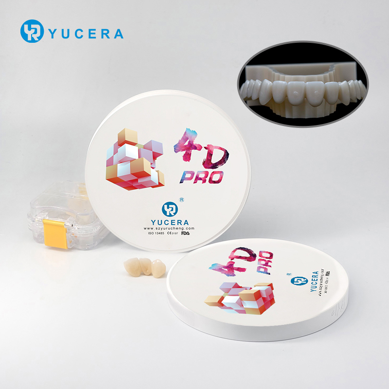 Yucera Factory Direct Sale 98/95/89mm 4d Zirconia Dental Block Dental Cadcam Milling Material CNC Multilayer Ceramic Blocks