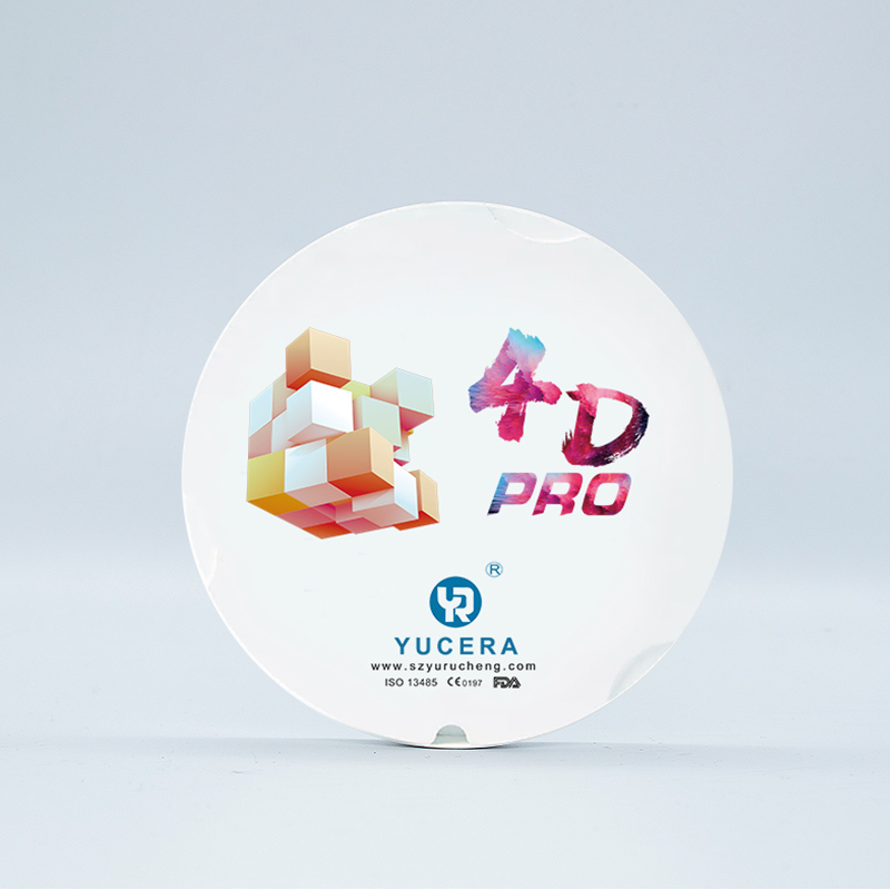 43%-57% Translucency 700-1200 MPa Bending Strength YUCERA Dental 98mm Open System CAD/CAM 4D Pro Multilayer Zirconia Block