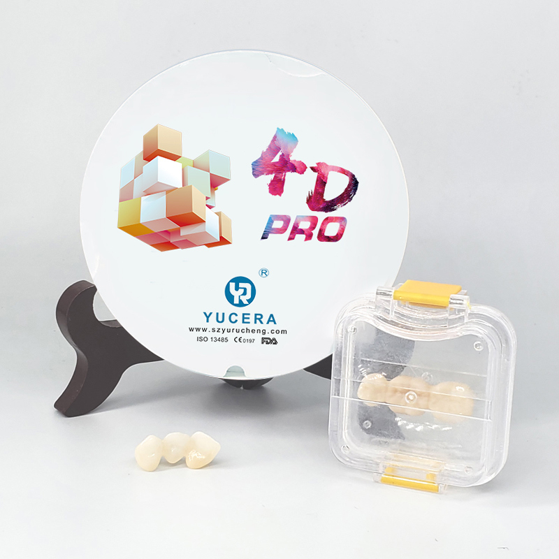 43%-57% Translucency 700-1200 MPa Bending Strength YUCERA Dental 95mm CAD/CAM 4D Pro Multilayer Zirconia Block