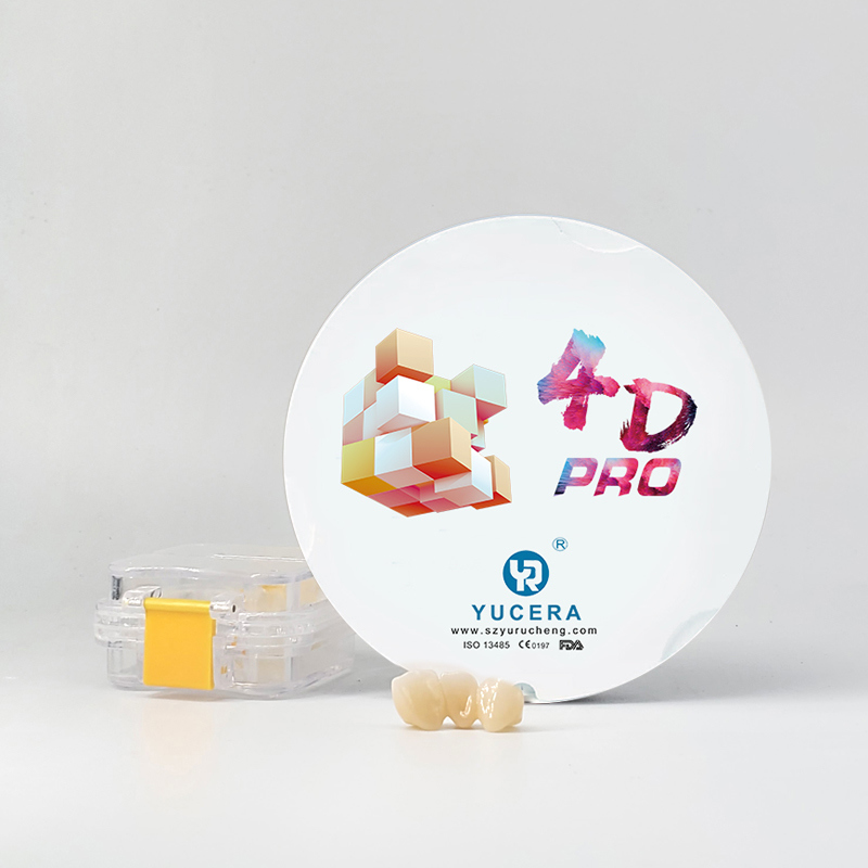 43%-57% Translucency 700-1200 MPa Bending Strength YUCERA Dental 95mm CAD/CAM 4D Pro Multilayer Zirconia Block
