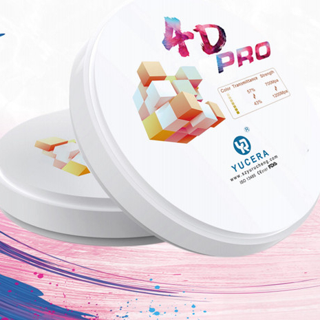 YUCERA Dental Implant Materials Cad Cam Material  8 Layers Color Gradient 4D Multilayer Zirconia Block Disc for Dental Lab