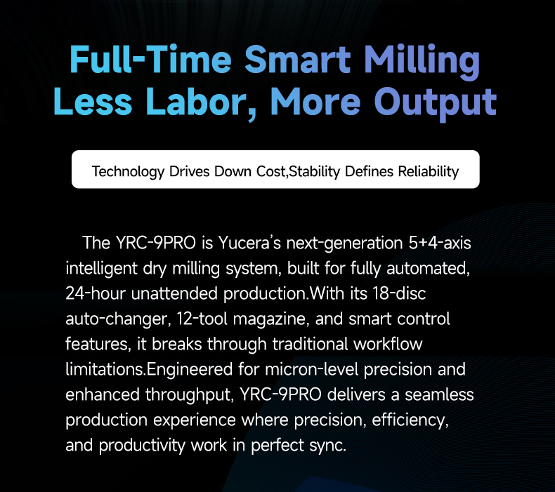 Yucera YRC-9 Pro  5-Axis CNC Dental Milling Machine - 16-Tool Changer Milling Machine for Big Dental Lab ±0.01mm Accuracy