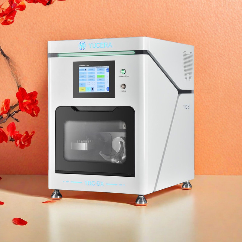 Yucera Yüksek Hassasiyetli Diş Zirkonyum Freze Makinesi 5 Eksenli CNC, CAD CAM Kronlar Protez Tasarımı için